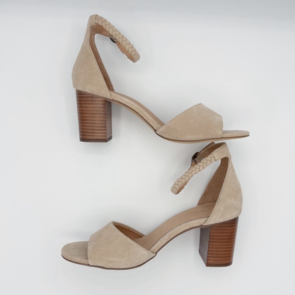 Soludos Hazel Suede Heels Sz 9.5 Sand/Tan Summer Neutral NEW NWOB - Picture 7 of 10